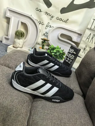 Adidas Black White Low-Top Suede-Textile Upper Lifestyle Sneakers 9