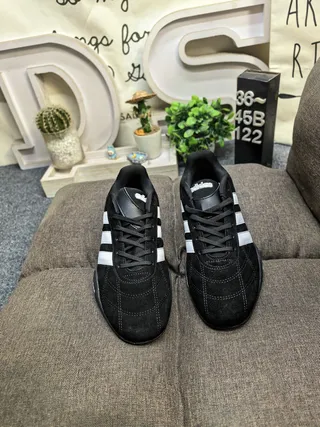 Adidas Black White Low-Top Suede-Textile Upper Lifestyle Sneakers 10