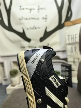 Adidas Black White Mesh Upper Three Stripes Lifestyle Sneakers 3