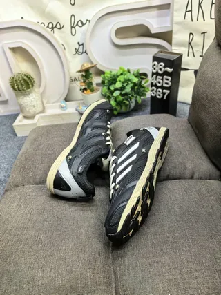 Adidas Black White Mesh Upper Three Stripes Lifestyle Sneakers 6