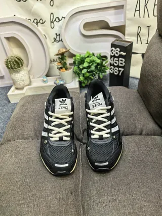 Adidas Black White Mesh Upper Three Stripes Lifestyle Sneakers 10