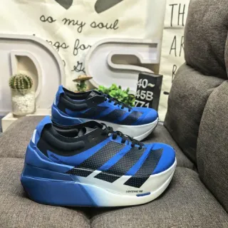 Adidas Chaussures de course à talons bas en mesh et synthétique bleu noir