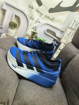 Adidas Chaussures de course à talons bas en mesh et synthétique bleu noir 7