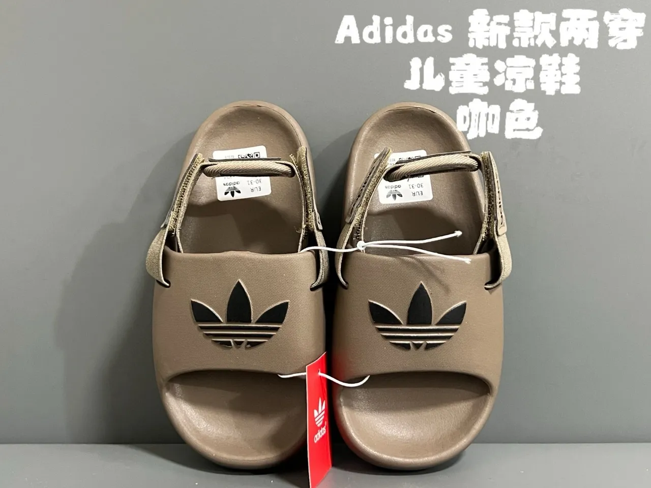Adidas Bleu Noir Construction EVA Moulée Sangle Unique Large d'Avant-Pied Sandales Casuales 3