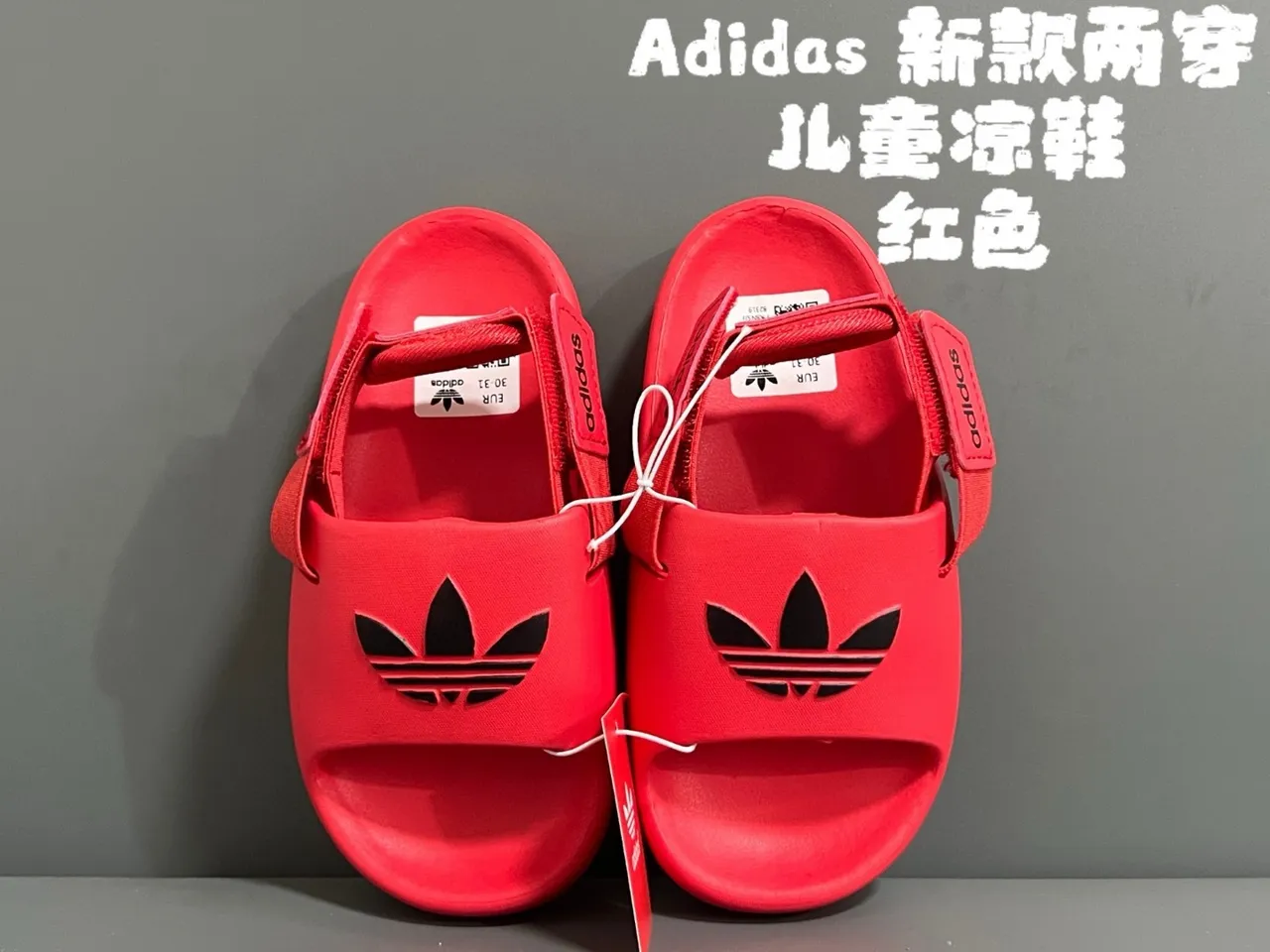 Adidas Bleu Noir Construction EVA Moulée Sangle Unique Large d'Avant-Pied Sandales Casuales 6