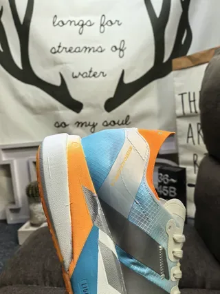 Adidas Blue Orange Sculpted Midsole Reflective Silver Panels Sneakers 3