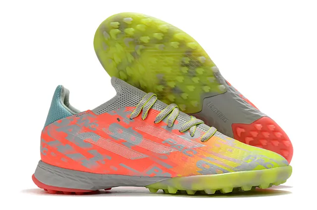 Adidas Azul Rosa Tênis de Futebol com Upper de Malha Leve Sistema de Cadarço Assimétrico Gramado Artificial 6