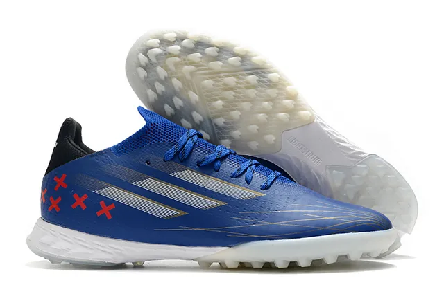 Adidas Azul Rosa Tênis de Futebol com Upper de Malha Leve Sistema de Cadarço Assimétrico Gramado Artificial 10