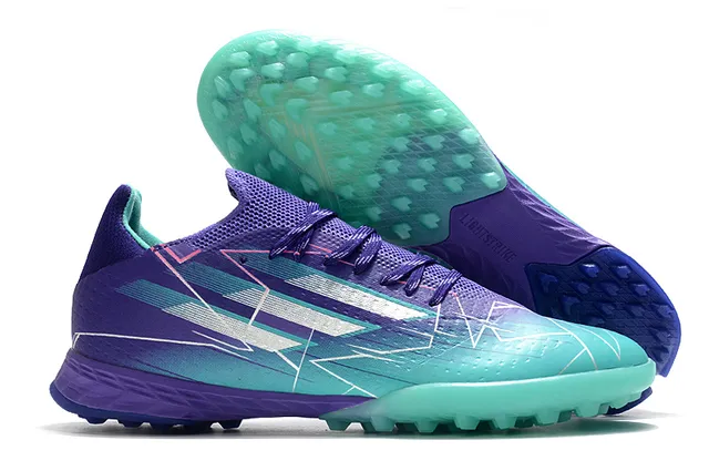 Adidas Azul Rosa Tênis de Futebol com Upper de Malha Leve Sistema de Cadarço Assimétrico Gramado Artificial 16