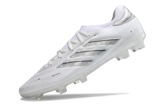 Adidas নীল সাদা নিম্ন কাট সক-ফিট কলার সিন্থেটিক লেদার আপার ফার্ম-গ্রাউন্ড ফুটবল জুতা 3