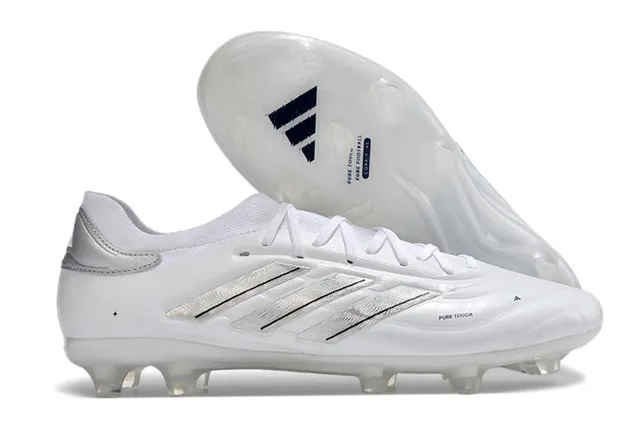 Adidas নীল সাদা নিম্ন কাট সক-ফিট কলার সিন্থেটিক লেদার আপার ফার্ম-গ্রাউন্ড ফুটবল জুতা 6