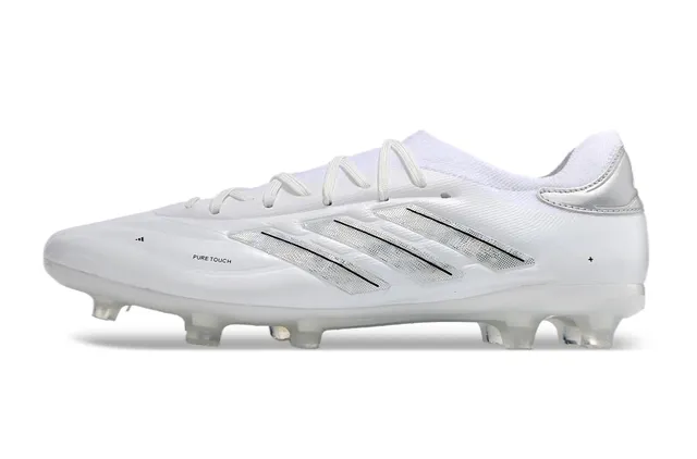 Adidas নীল সাদা নিম্ন কাট সক-ফিট কলার সিন্থেটিক লেদার আপার ফার্ম-গ্রাউন্ড ফুটবল জুতা 8