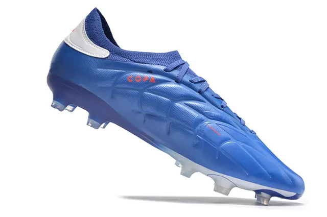 Adidas নীল সাদা নিম্ন কাট সক-ফিট কলার সিন্থেটিক লেদার আপার ফার্ম-গ্রাউন্ড ফুটবল জুতা 16