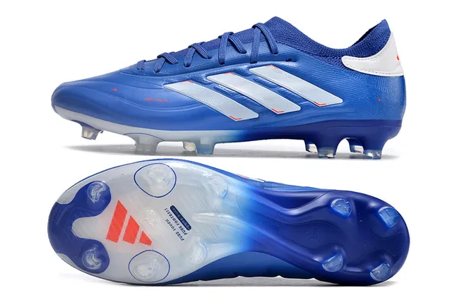 Adidas নীল সাদা নিম্ন কাট সক-ফিট কলার সিন্থেটিক লেদার আপার ফার্ম-গ্রাউন্ড ফুটবল জুতা 20