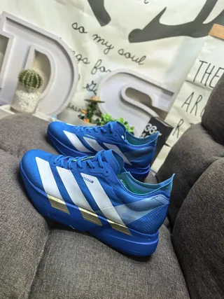 Adidas Blue White Low-Top Platform Sole Lifestyle Sneakers 7