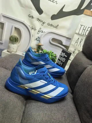 Adidas Blue White Low-Top Platform Sole Lifestyle Sneakers 9