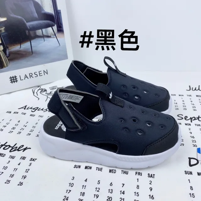 Adidas Blue White Perforated Mesh Upper T-Strap Closure Casual Sandals 5