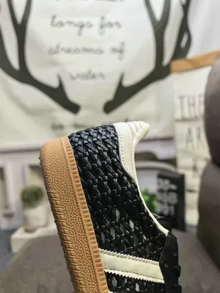 Adidas Brown Beige Woven Textile Upper Perforated Toe Lifestyle Sneakers 13
