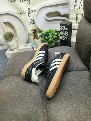 Adidas Brown Beige Woven Textile Upper Perforated Toe Lifestyle Sneakers 16