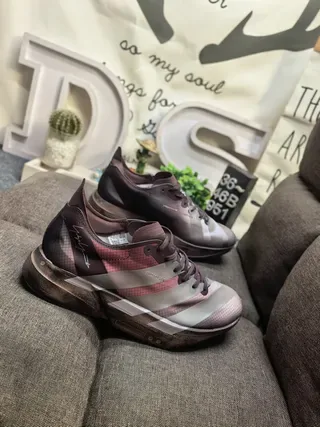 Adidas Brown Pink Sculpted Midsole Asymmetrical Heel Tab Lifestyle Sneakers 9