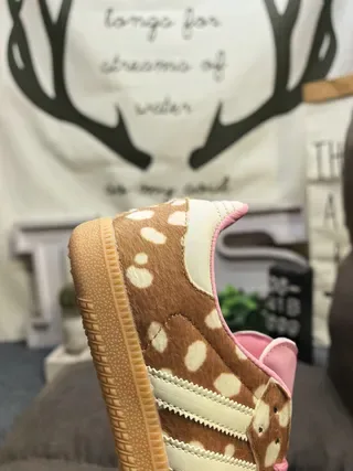 Adidas Brown Pink Spotted Upper Lining And Laces Lifestyle Sneakers 3