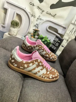 Adidas Brown Pink Spotted Upper Lining And Laces Lifestyle Sneakers 9