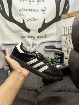 Adidas Brown White Low-Top Leather Upper Lifestyle Sneakers 5