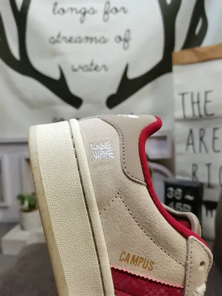 Adidas Campus Beige Red Suede Upper Three Stripes Lifestyle Sneakers 3