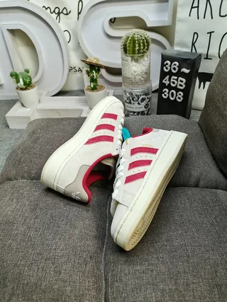 Adidas Campus Beige Red Suede Upper Three Stripes Lifestyle Sneakers 6