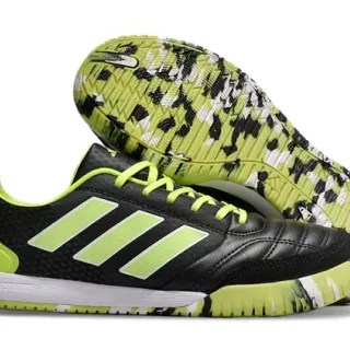Adidas Copa Black Green Low-Top Leather-and-Mesh Upper Indoor Soccer Shoes