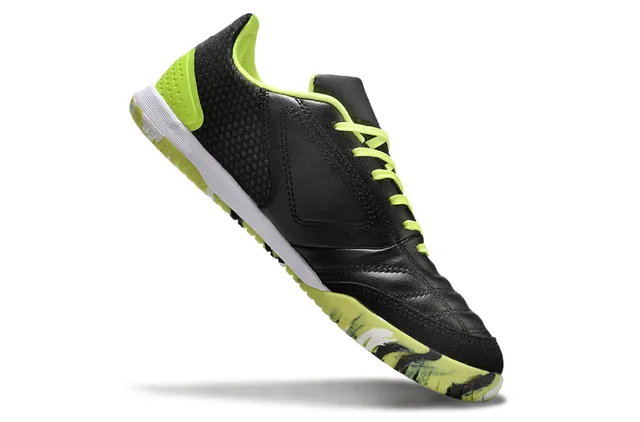 Adidas Copa Black Green Chaussures de football indoor à empeigne en cuir et mesh à col bas 2