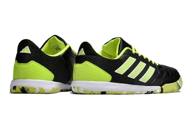 Adidas Copa Black Green Chaussures de football indoor à empeigne en cuir et mesh à col bas 5