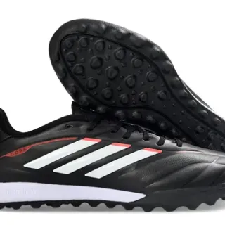 Adidas Copa Negro Blanco Upper Sintético Tres Rayas Branding Lateral Césped Zapatos de Fútbol