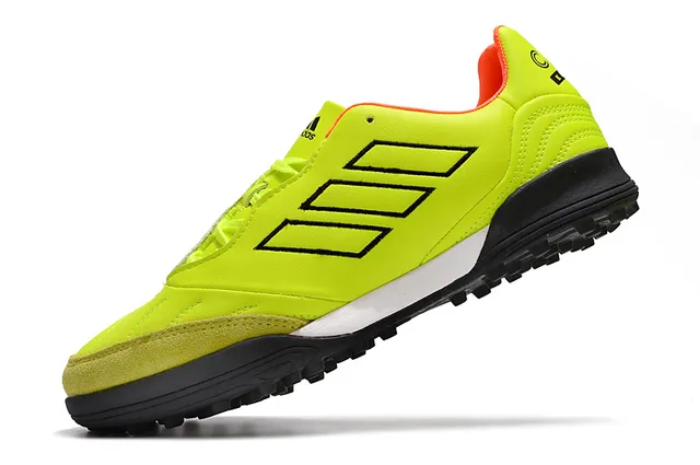Adidas Copa Pure Amarelo Neón Preto Sapatos de Futebol para Relva 10