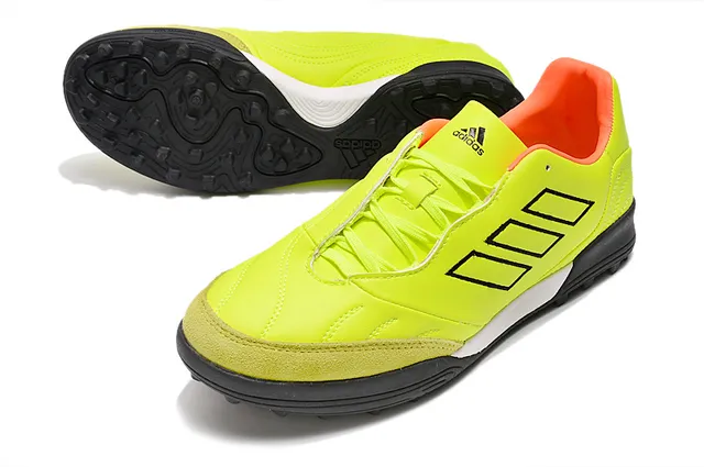Adidas Copa Pure Amarelo Neón Preto Sapatos de Futebol para Relva 12