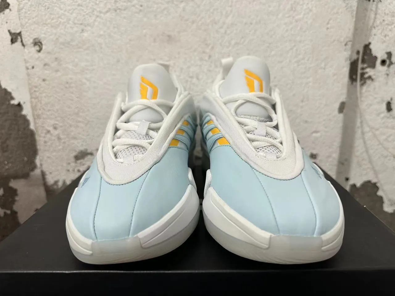 Adidas Dame 9 White Light Blue Yellow Basketball Shoes 4
