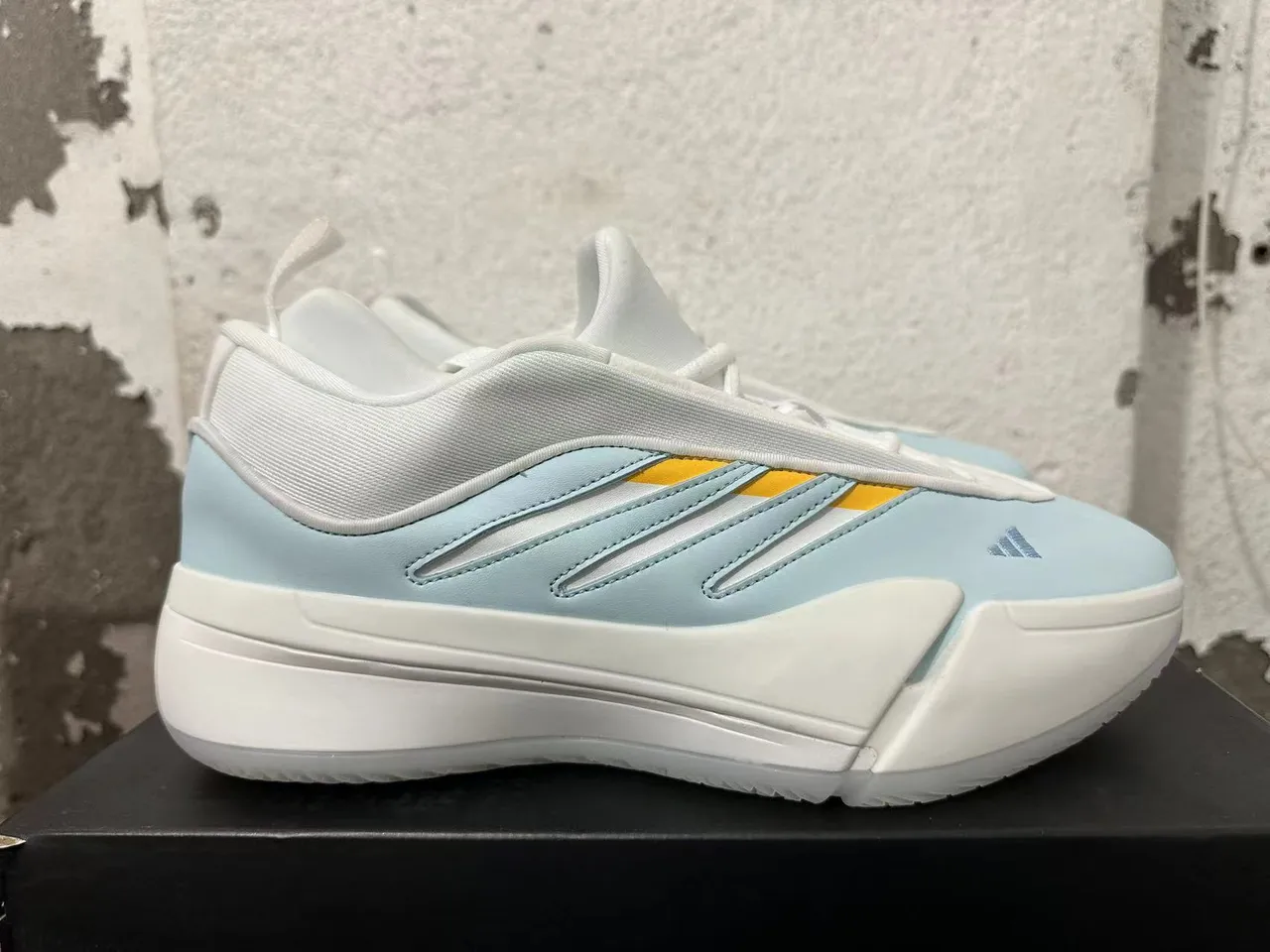 Adidas Dame 9 White Light Blue Yellow Basketball Shoes 5