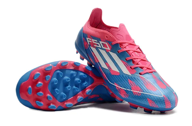 Adidas F50 Blue Pink Low-Cut Synthetic Upper Molded Conical Studs Firm-Ground Soccer Shoes 4