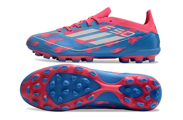 Adidas F50 Blue Pink Low-Cut Synthetic Upper Molded Conical Studs Firm-Ground Soccer Shoes 5