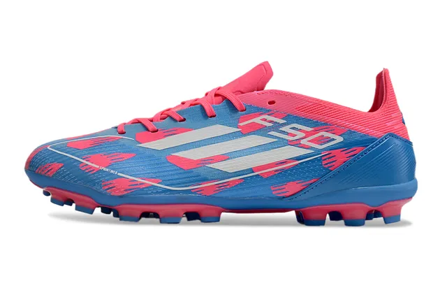 Adidas F50 Blue Pink Low-Cut Synthetic Upper Molded Conical Studs Firm-Ground Soccer Shoes 8