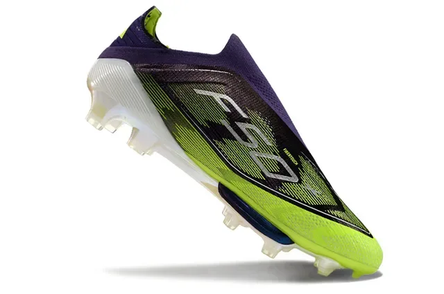 Adidas F50 Verde Púrpura Collar de Calcetín Gradiente Negro a Lima Superior Firm-Ground Zapatos de Fútbol 2