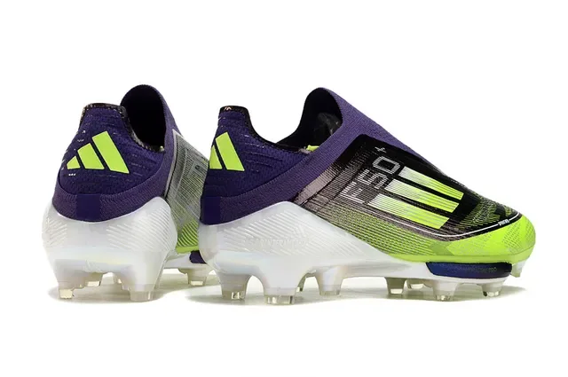 Adidas F50 Verde Púrpura Collar de Calcetín Gradiente Negro a Lima Superior Firm-Ground Zapatos de Fútbol 4