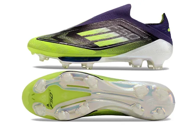 Adidas F50 Verde Púrpura Collar de Calcetín Gradiente Negro a Lima Superior Firm-Ground Zapatos de Fútbol 6
