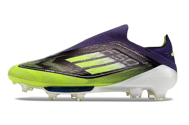Adidas F50 Verde Púrpura Collar de Calcetín Gradiente Negro a Lima Superior Firm-Ground Zapatos de Fútbol 7
