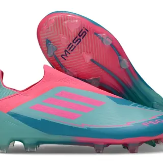 Adidas F50 Pink and Teal Firm-Ground Soccer Shoes