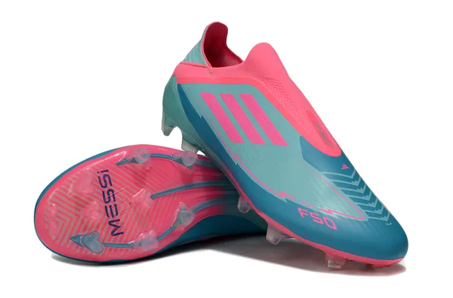 Adidas F50 Pink and Teal Firm-Ground Soccer Shoes 4