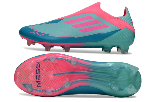 Adidas F50 Pink and Teal Firm-Ground Soccer Shoes 6