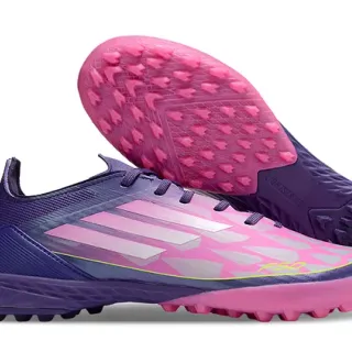 Adidas F50 Purple Pink Low-Cut Synthetic Upper Three-Stripe Overlay Turf Soccer Shoes