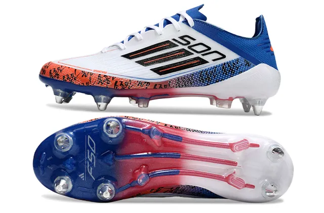 Adidas F50 White Blue Low-Cut Speed-Focused Firm-Ground Soccer Shoes 6