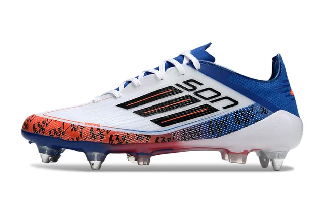 Adidas F50 White Blue Low-Cut Speed-Focused Firm-Ground Soccer Shoes 7